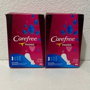 Carefree Thong Daily Liners with Wings Unscented 49 Ct. 2-Pack